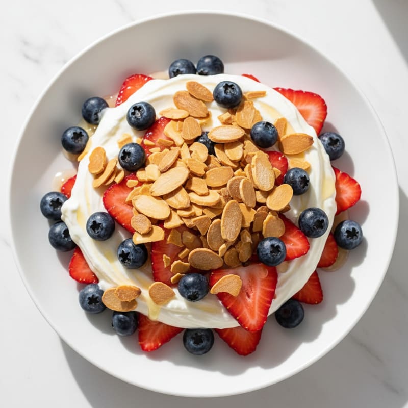 Greek Yogurt Protein Parfait with Berries and Almonds