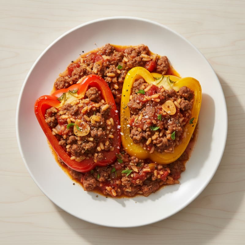 Beef and Rice Stuffed Bell Peppers