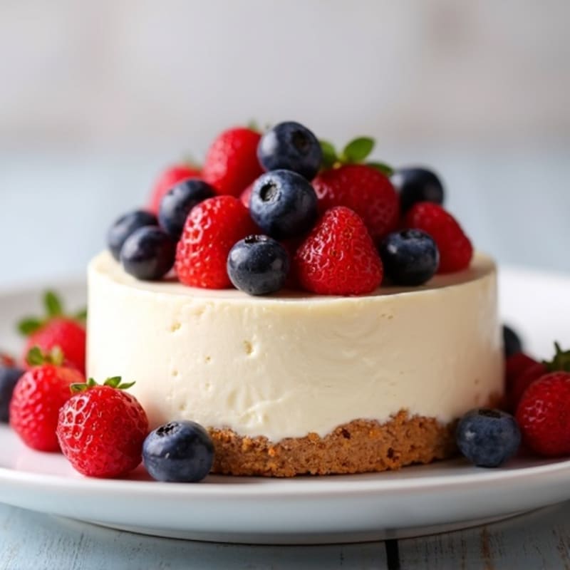 Greek Yogurt Protein Cheesecake with Berries