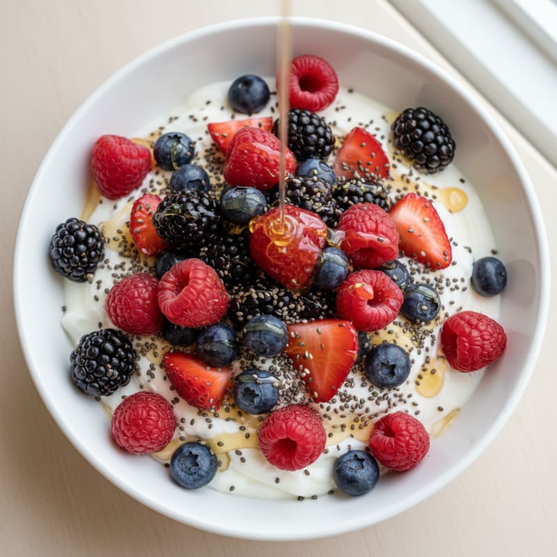 Greek Yogurt with Mixed Berries and Chia Seeds
