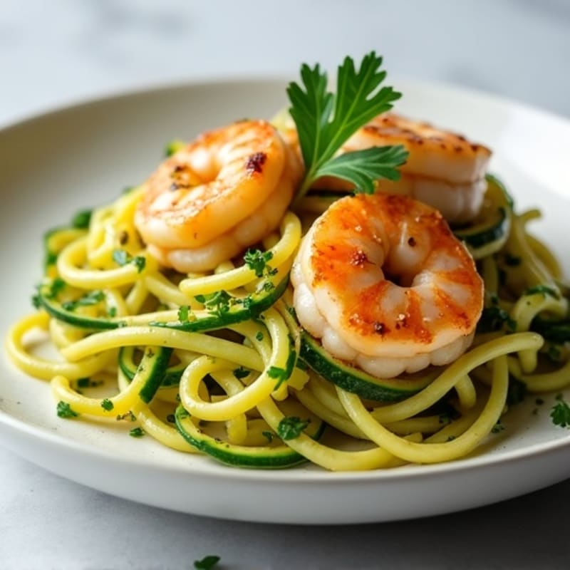 Lemon-Garlic Butter Shrimp with Herb Zucchini Noodles