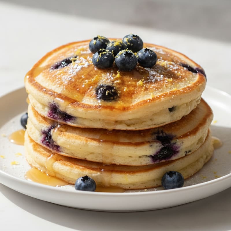 Blueberry Ricotta Pancakes with Lemon Zest