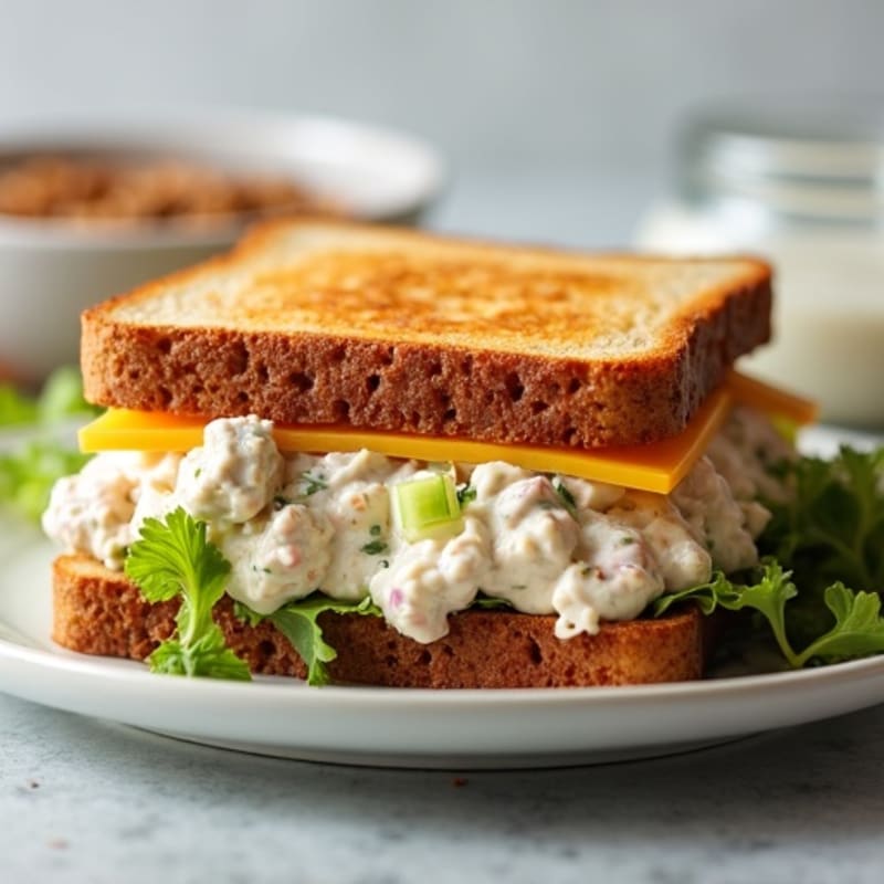 Creamy Tuna Salad Melt on Crispy Whole Grain Toast