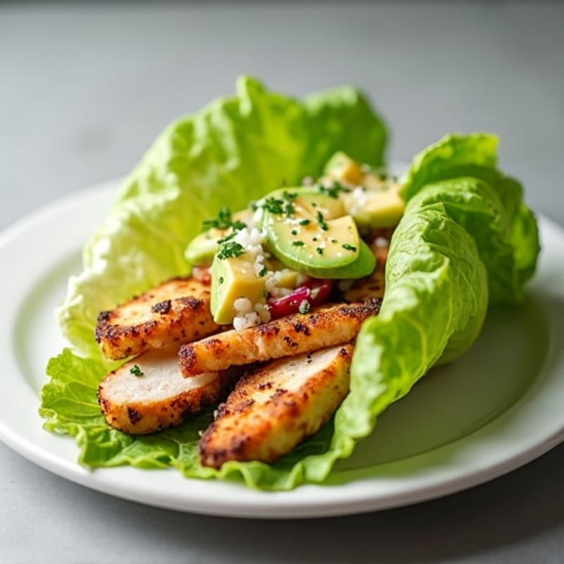 Crispy Grilled Chicken Caesar Lettuce Wrap