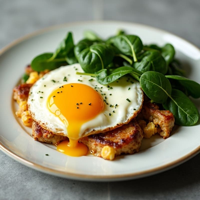 Egg White Scramble with Steak and Spinach