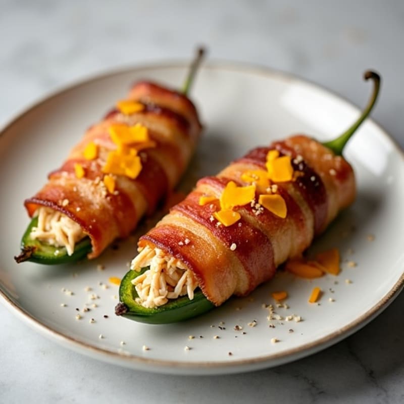 Crispy Bacon-Wrapped Lean Ground Chicken Stuffed Jalapeños
