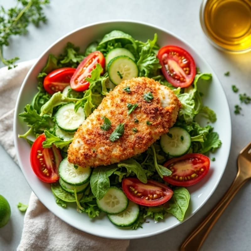 Crispy Chopped Chicken Salad with Zesty Herb Vinaigrette