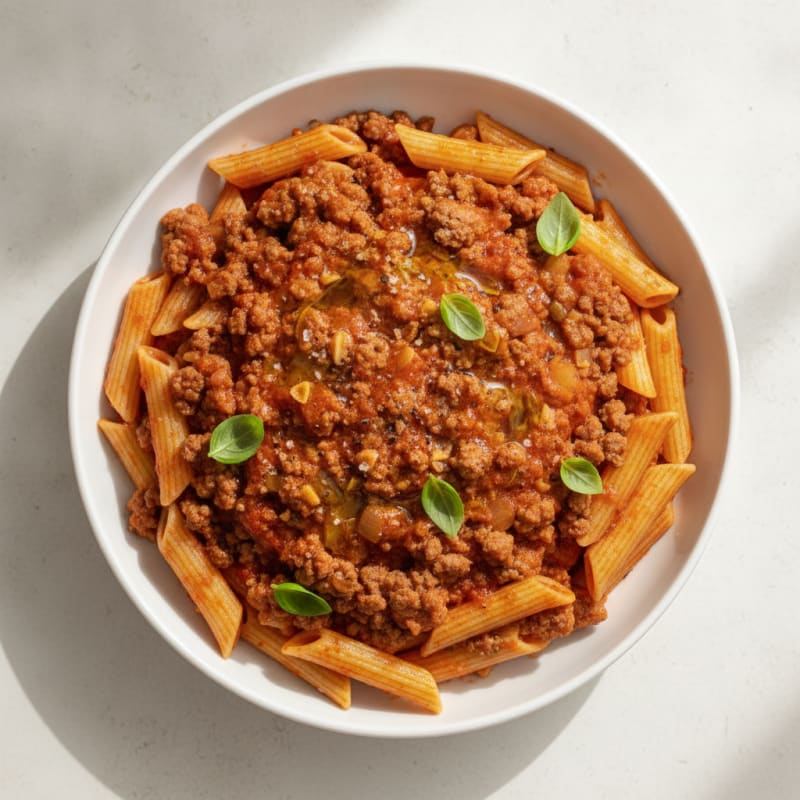 Beef Marinara with Protein Pasta