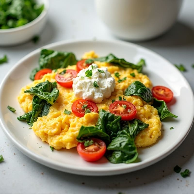 Savory Egg and Spinach Scramble with Feta