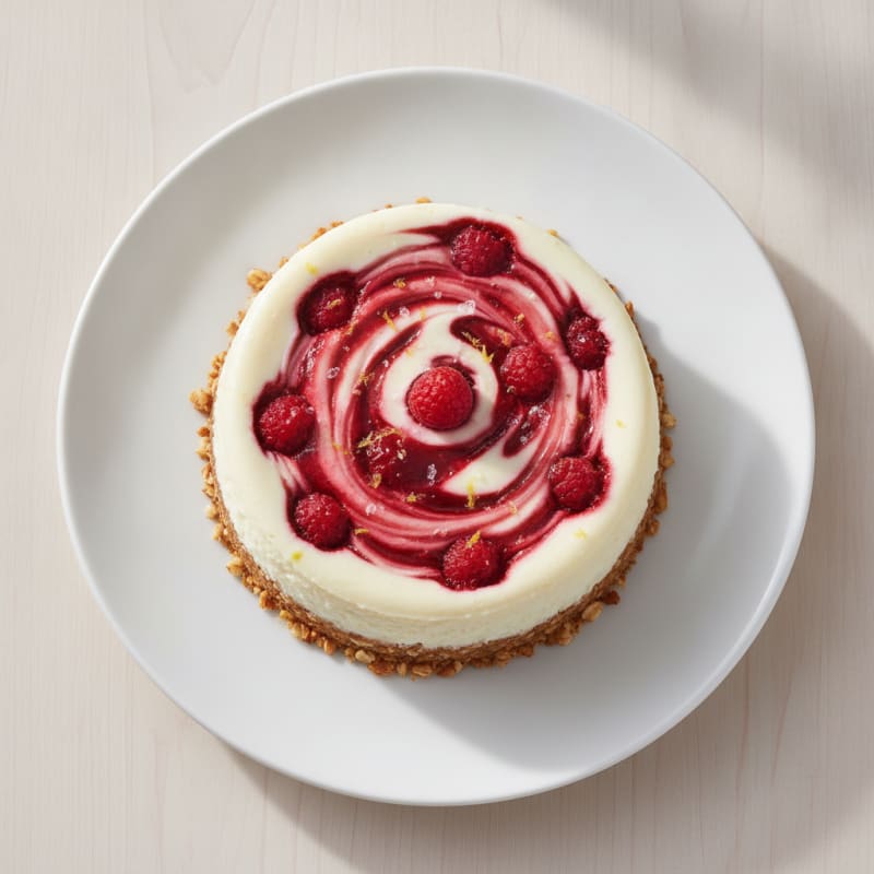 Greek Yogurt Cheesecake with Berry Swirl