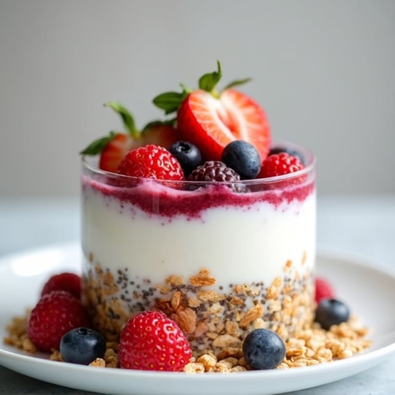 Creamy Greek Yogurt Parfait with Mixed Berries and Chia Seeds
