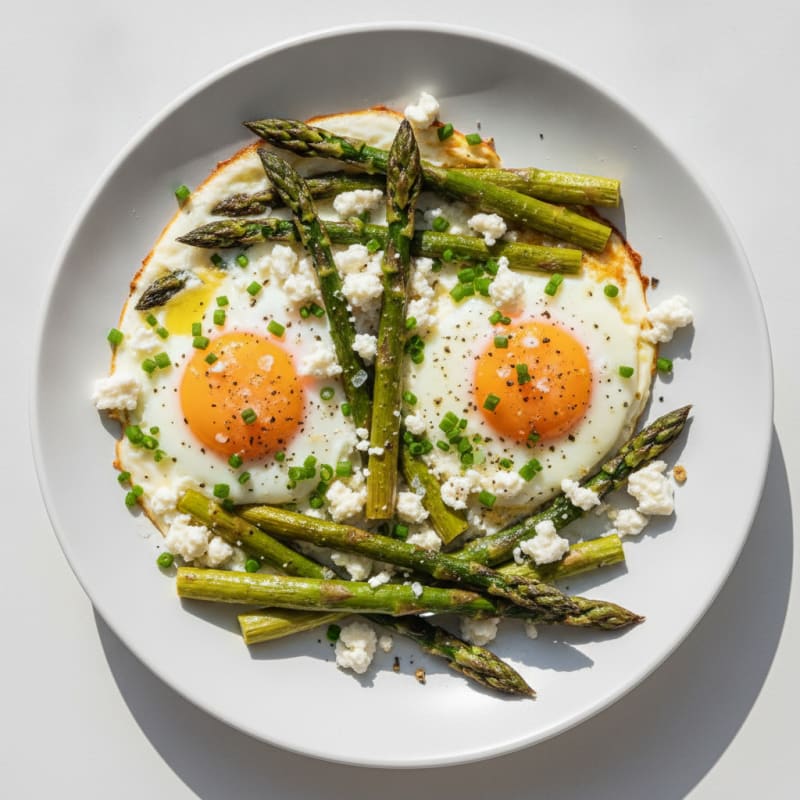 Baked Eggs with Roasted Asparagus