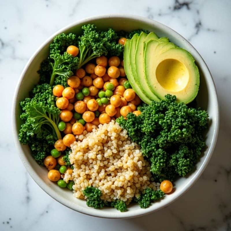 Crunchy Avocado Kale Bowl with Citrus Vinaigrette