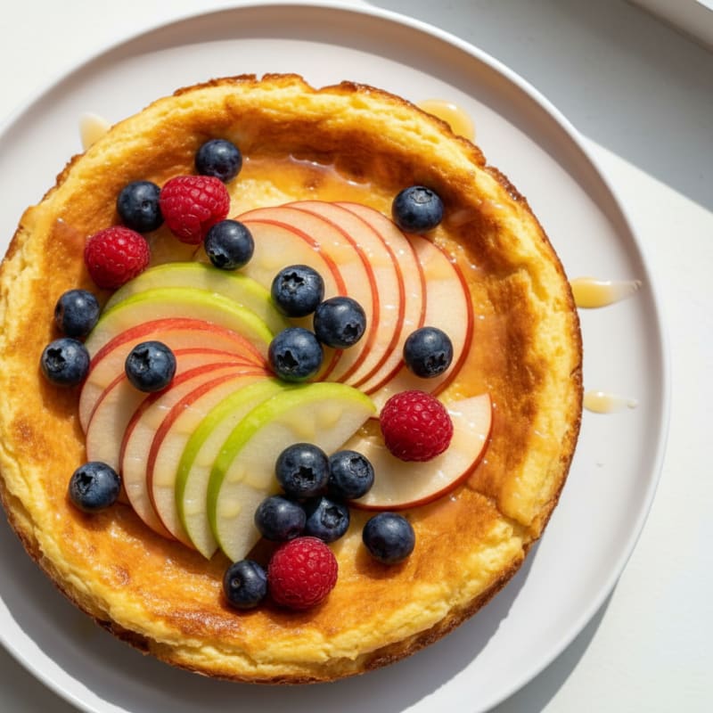 Cottage Cheese Protein Cheesecake with Fresh Apple Slices