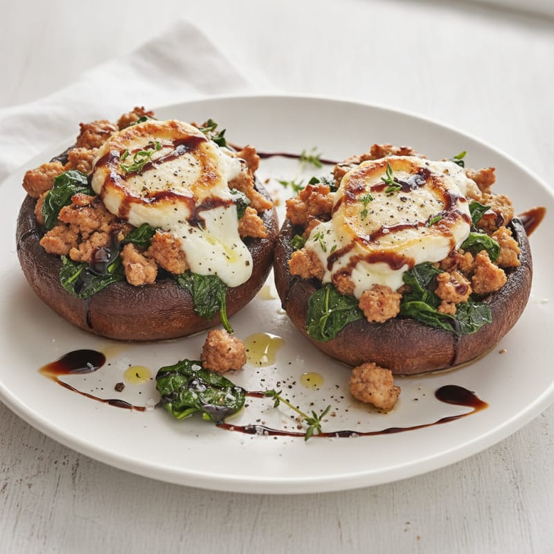 Herb & Goat Cheese Stuffed Portobello Mushrooms