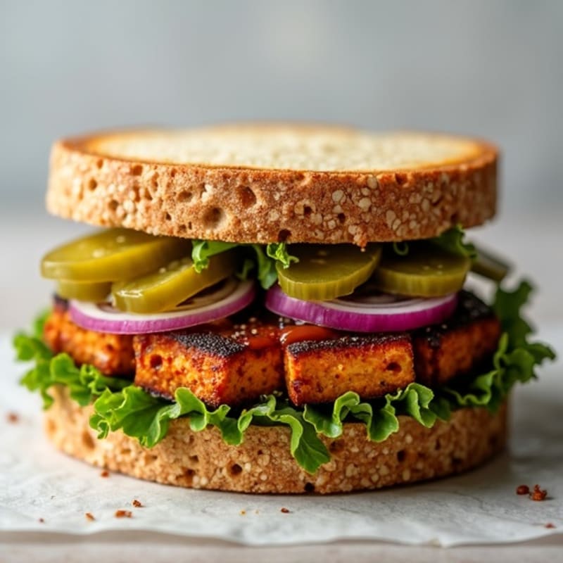 Hearty Smoky BBQ Tempeh Sandwich