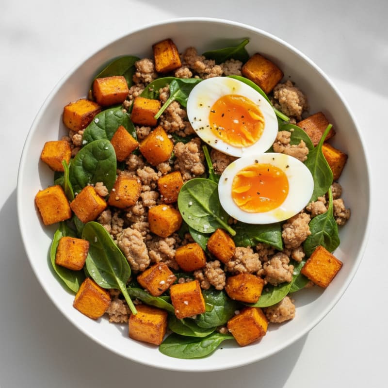 Roasted Sweet Potato and Egg Bowl