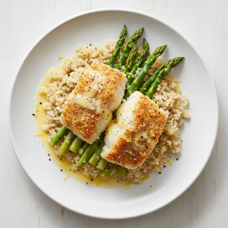 Lemon-Herb Baked Cod with Asparagus