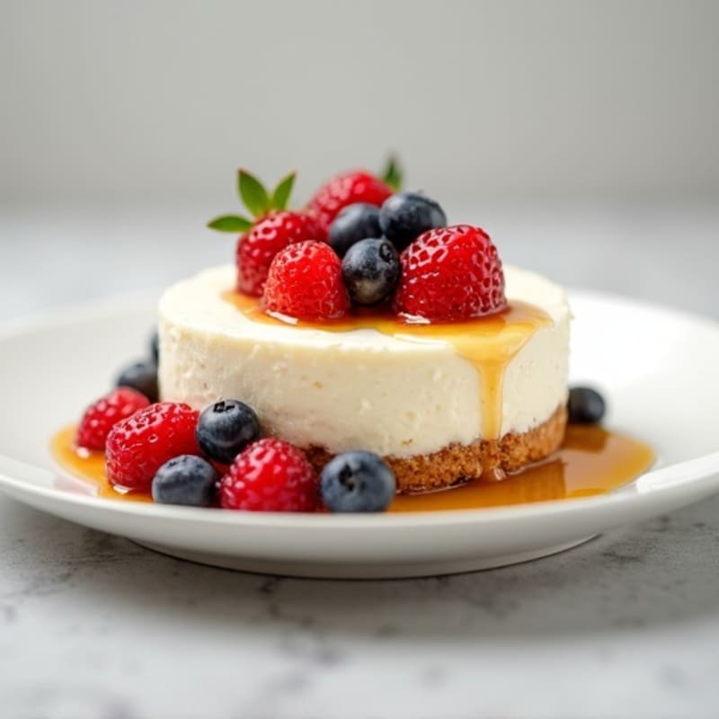 Greek Yogurt Protein Cheesecake with Berries