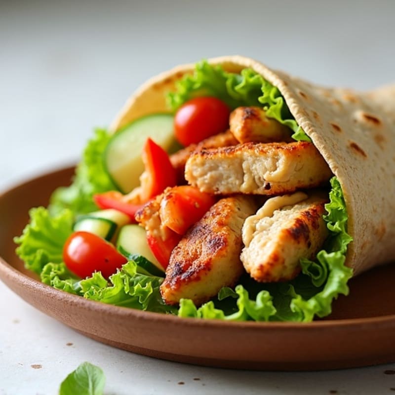 Crispy Grilled Chicken Wrap with Fresh Vegetables