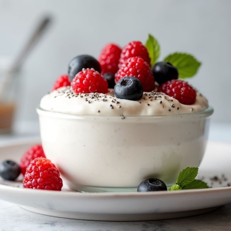 Silky Greek Yogurt Protein Mousse with Berries
