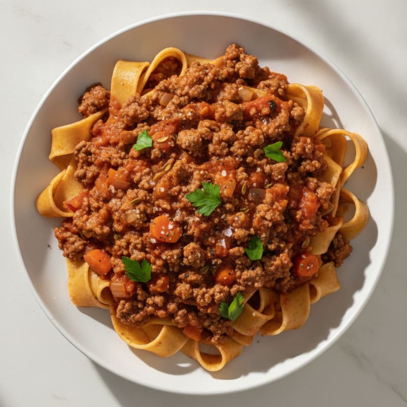 Ground Beef Ragu with Pappardelle Pasta