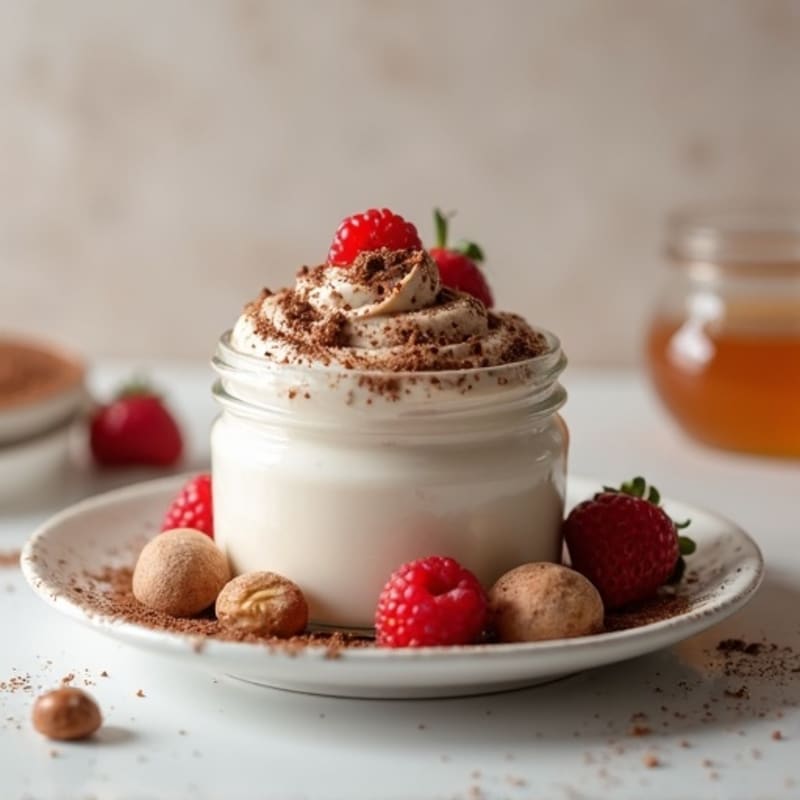 Greek Yogurt Protein Mousse with Cocoa and Almond Butter