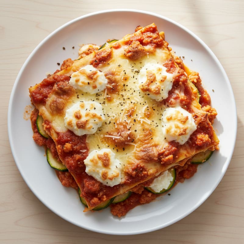 Creamy Three-Cheese Baked Lasagna