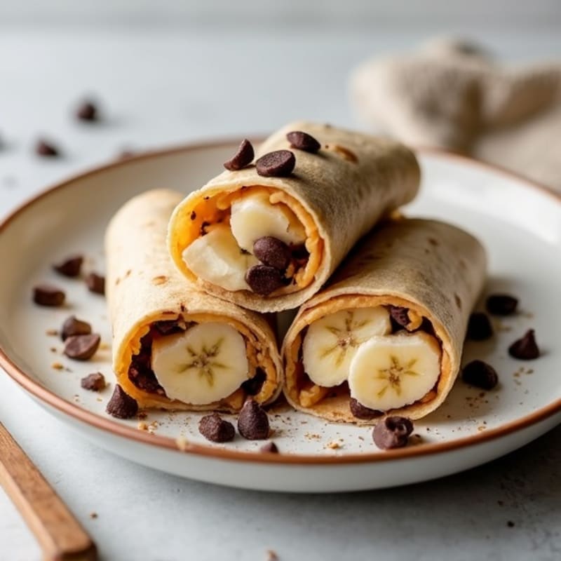 Protein-Packed Banana Chocolate-Hazelnut Roll-Ups