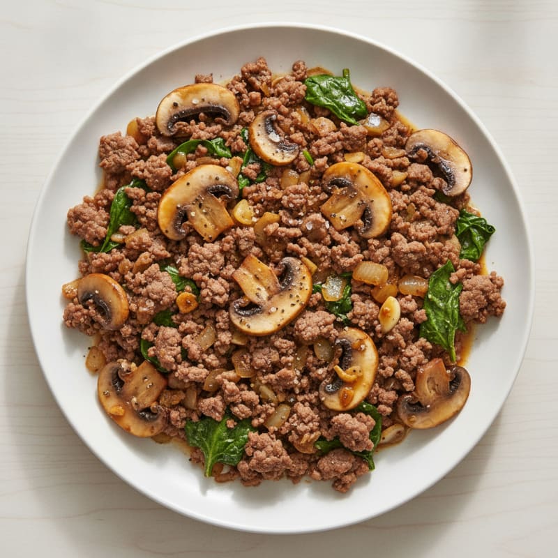 Savory Ground Beef and Mushroom Skillet
