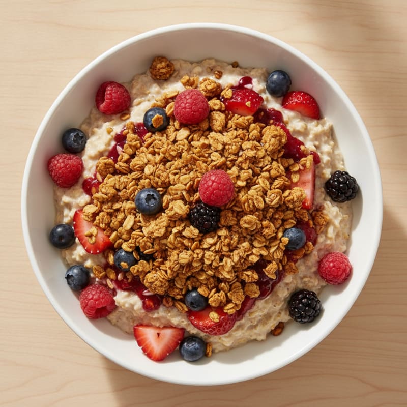 High-Protein Berry Crunch Overnight Oats