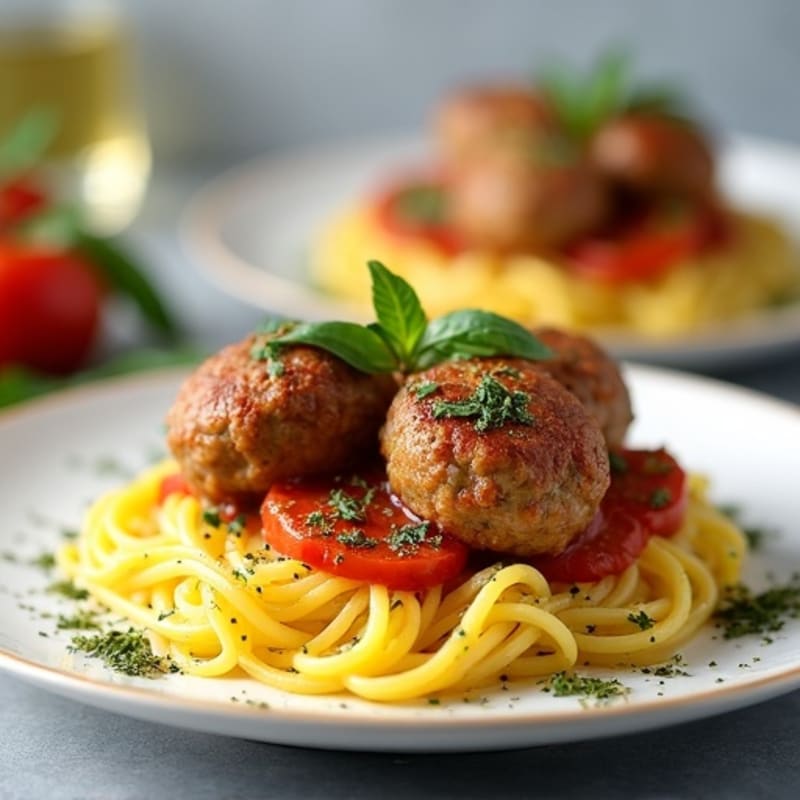 Garlic-Herb Spaghetti Squash with Turkey Meatballs