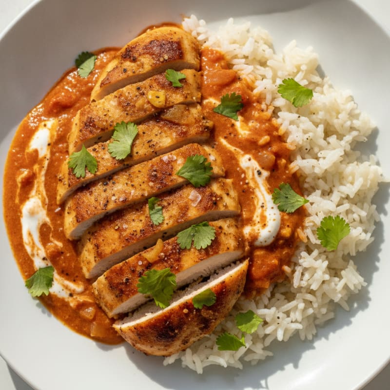 Indian Spiced Chicken with Tomato Cream Sauce