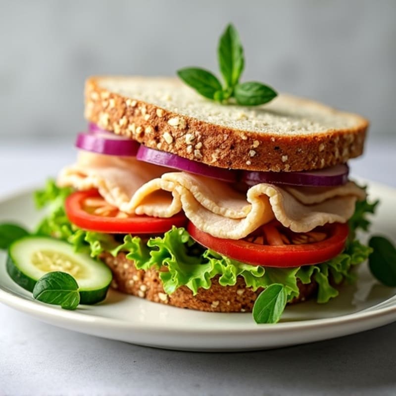 Fresh Herb Turkey and Crisp Veggie Whole Grain Sandwich