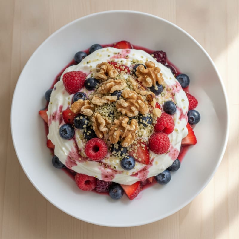Greek Yogurt Protein Parfait with Mixed Berries