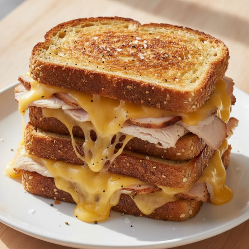 Triple-Decker Grilled Cheese Sandwich
