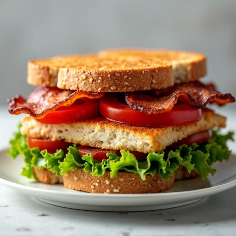 Grilled Chicken BLT Club Sandwich with Fresh Greens