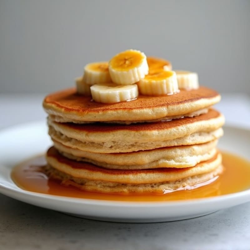 Fluffy Protein Pancakes with Warm Caramelized Bananas