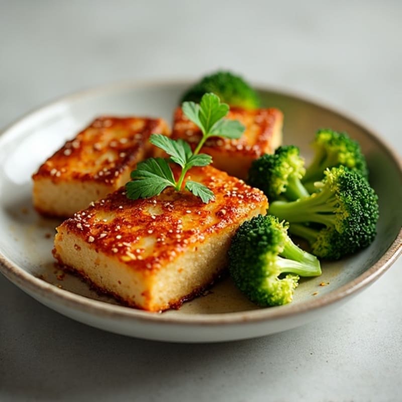 Crispy Sesame-Ginger Tofu with Roasted Broccoli