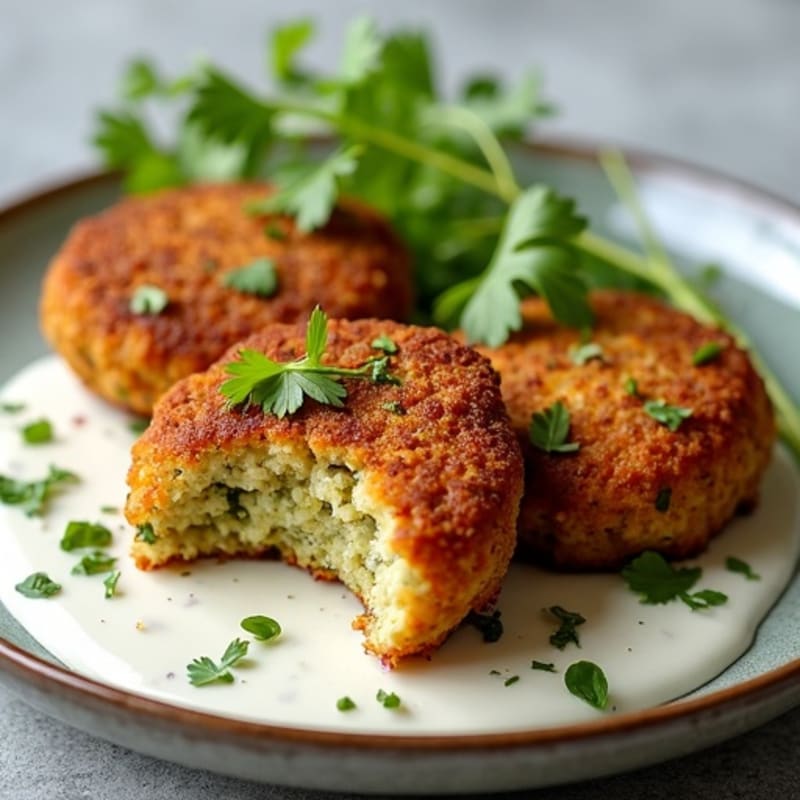 Crispy Baked Falafel with Creamy Tahini-Yogurt Sauce