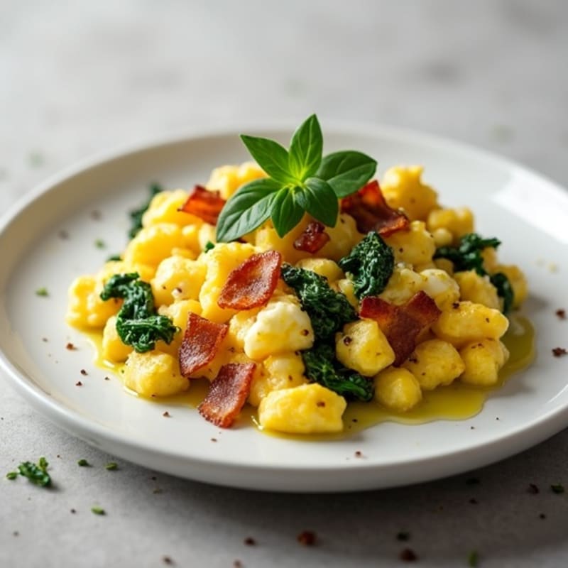 Egg White Scramble with Spinach and Turkey Bacon