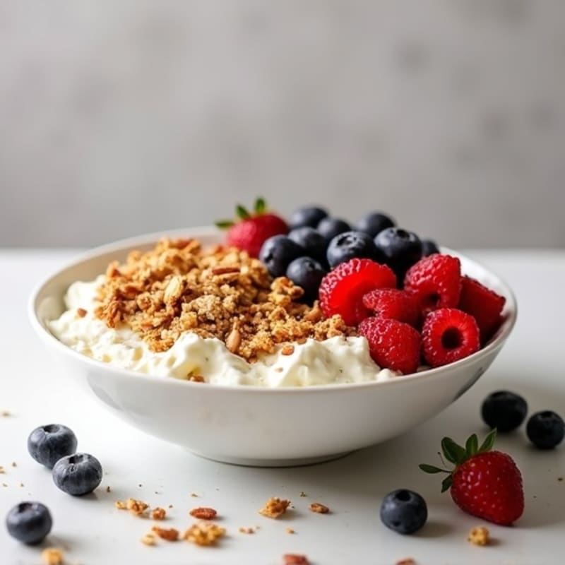 Cottage Cheese Berry Bowl with Toasted Almonds