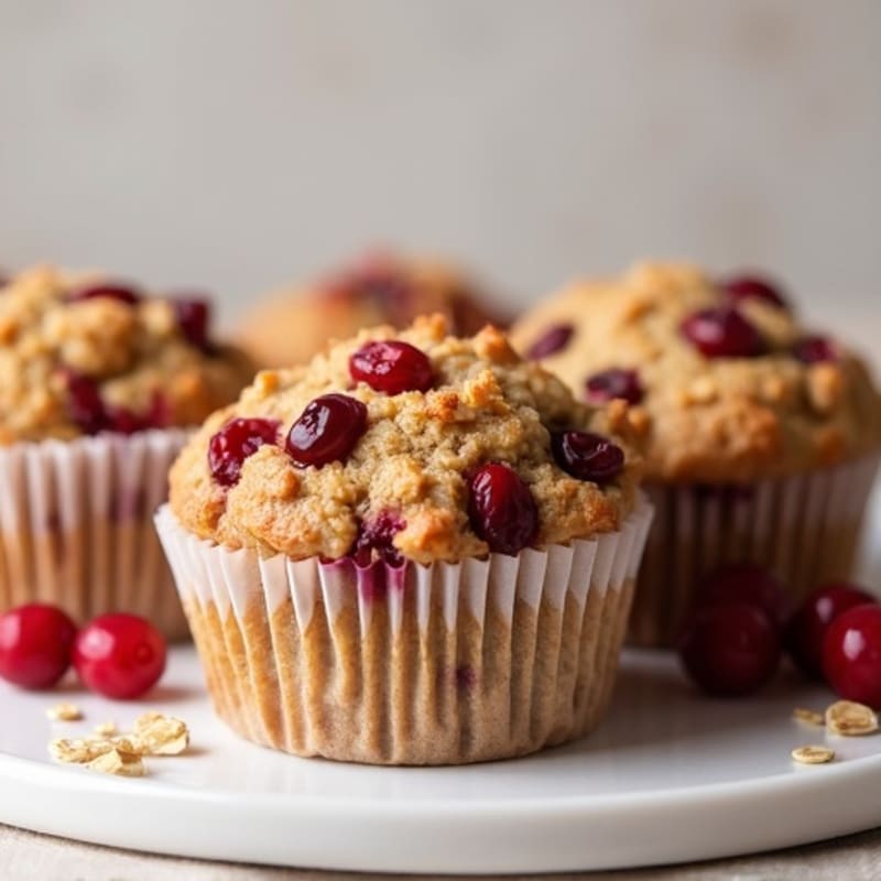 Hearty Spiced Cranberry Oatmeal Muffins