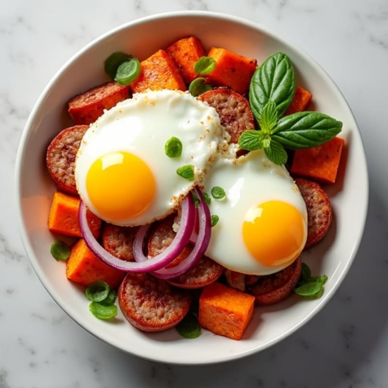 Crispy Sweet Potato and Egg Hash