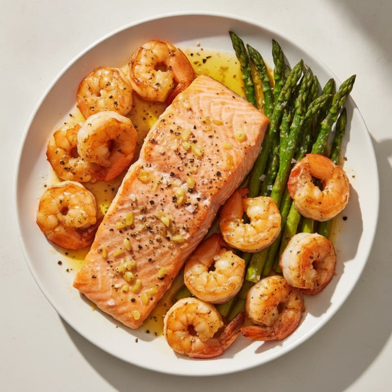 Baked Salmon and Shrimp Feast