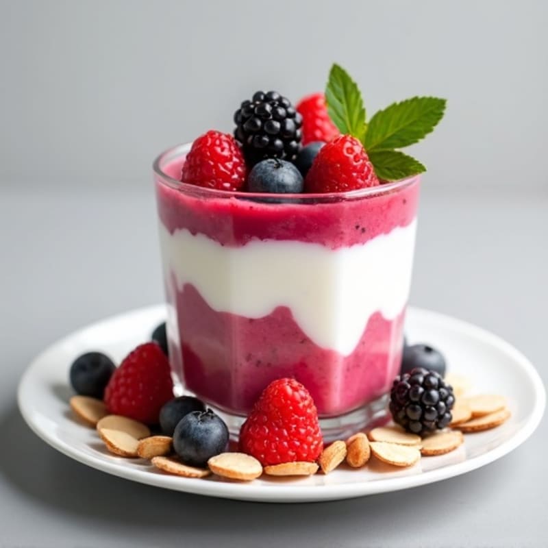 Greek Yogurt Protein Parfait with Berries and Almonds