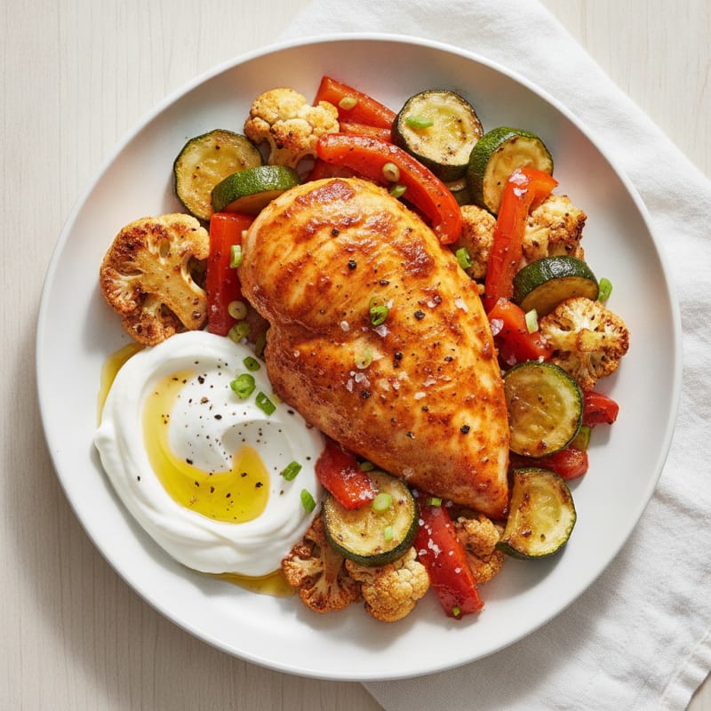 Spicy Harissa Chicken with Roasted Vegetables