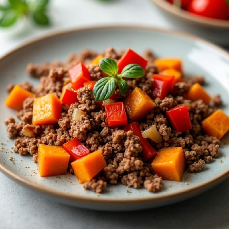 Hearty Ground Beef and Sweet Potato Hash