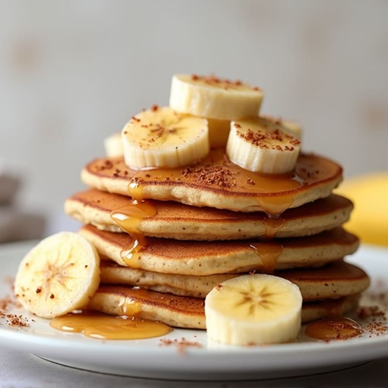 Protein-Packed Fluffy Pancakes with Warm Cinnamon Bananas