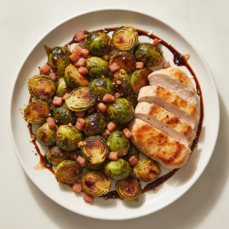 Balsamic-Glazed Brussels Sprouts with Pancetta